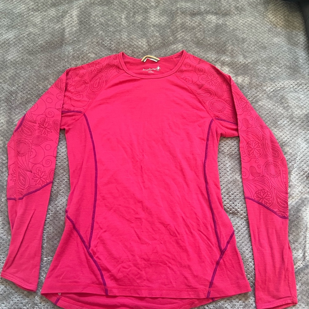 Smartwool Pink Fitted Long Sleeve Tee